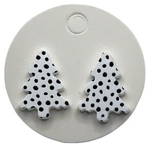 Mini Christmas Tree Polymer Clay Stud Earrings